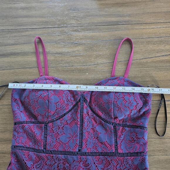 Guess Dress Spaghetti Strap Above The Knee Lace Corset Women's Size 6 - Picture 6 of 12